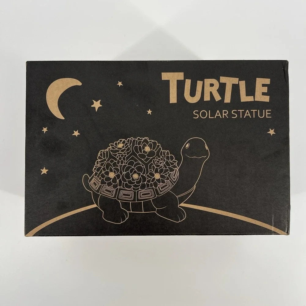 Nacome Solar TURTLE Garden Statue 7 LED Lights Succulent Patio Yard Decor - NEW